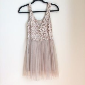 SOLD✨HP✨Tan Lace-Detailed Dress